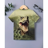 voordelige Jongens 3D Dieren-Jongens 3D Dinosaurus T-shirt Korte mouw Zomer Lente Modieus Basic Kinderen 4-12 jaar Strakke ronde hals Buiten Casual Dagelijks Normale pasvorm