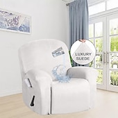 abordables Housse de fauteuil inclinable-Housse de fauteuil inclinable en daim imperméable, couleur unie, housse de protection simple, housse de chaise à bascule super lisse