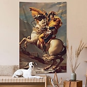 tanie zabytkowe gobeliny-Vintage Gobelin Duży Gobelin Mural Dekoracja Fotografii Tło Wystrój Domu Sypialni Salonu Napoleon Przechodzący przez Alpy w Przełęczy Świętego Bernarda