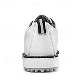 economico Scarpe da Golf da Uomo-scarpe da golf brogue bianche da uomo: resistenti sneakers in similpelle con lacci e dettagli traforati per gli appassionati di golf e sport