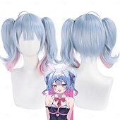 abordables Perruques d&amp;#39;anime-Perruque Synthétique Rabbit hole Droit crépu Ondulation profonde Coupe dégradée Frange Droite Fabriqué à la Machine Perruque 16 pouces A1 Cheveux synthétiques Femmes Classique Confortable Dégradé de
