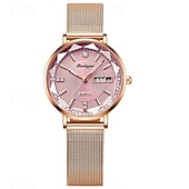cheap Quartz Watches-Women Quartz Watch Wrist Watch Retro Vintage Rhinestone Wristwatch Luminous Calendar Date Week Waterproof Stainless Steel Watch