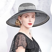 economico Cappelli per feste-Cappello di tulle  intrecci Kentucky Derby  Cappelli  Copricapi con fiori 1pc Matrimonio  Occasione speciale  Copricapo casual abito per impressionare Abito per il giorno delle corse 2025