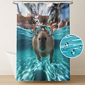 billiga Duschdraperier-Duschdraperi med Krokar 180cm*180cm(70&quot;*70&quot;) Polyester Tvättbar Vattentät Mönster Badrum Badkar Dekor Djur Capybara
