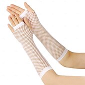 preiswerte Ärmel &amp; Schal-Dickes Netz Fischernetz elastische Handschuhe sexy lange Handschuhe Punk Halbfinger Nachtclub Party Etikette Handschuhe