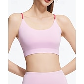 abordables Sujetadores deportivos &amp; chalecos-Mujer Buena parte superior Correa de espagueti Sujetador superior Tiras posteriores Confortable Transpirable Malla Bloque de color Deporte Ropa de Deporte Negro Blanco Yoga Aptitud física Casual