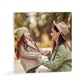 economico Festa della Mamma-Blocco fotografico in acrilico personalizzato, regalo ideale per la mamma, blocco di cristallo di vetro con foto, festa della mamma, matrimonio, compleanno, Natale, anniversario