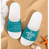 billiga Semester Sandaler-damsandaler med havssköldpaddor med tryck – trendig och praktisk stil för män vid strandsemester, besök i vattenparker och kustpromenader
