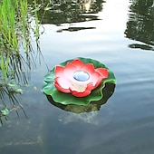 economico Luci subacquee-1 pz luce galleggiante solare per laghetto con loto, luce da giardino per esterni, cortile, foglia di loto, decorazione per laghetto, piscina, illuminazione, luce galleggiante per l&#039;acqua