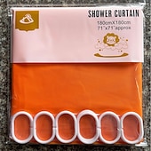 abordables Cortinas de ducha-Cortinas de ducha resistentes a moho cortina de ducha PEVA pesada e impermeable para baño con 12 ganchos plásticos blancos 180cm x 180cm