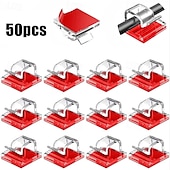 olcso Tárolás és rendszerezés-50db öntapadó kábelrendező klipek kábelkezelő vezetéktartó usb töltő adatvonal orsó csévélő falra szerelhető kampók