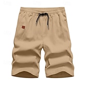 abordables short de travail-Homme Shorts cargo Shorts Shorts d'été Shorts de Travail Cordon de serrage Taille Élastique Uni Confort Portable Longueur Genou Quotidien Extérieur Sport Mode Occasionnel bleu marine