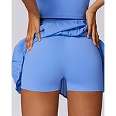 cheap Women&#039;s Skirts &amp; Skorts-US Open Women&#039;s Tennis Skirts Tennis Skirts with Shorts Pleated Side Split Quick Dry Tennis Golf Pickleball Solid Colored Bottoms Black White Blue Tennis Clothing