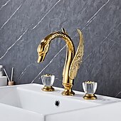 cheap Bathroom Sink Faucets-Bathroom Sink Faucet - Widespread Electroplated Widespread Two Handles Three HolesBath Taps