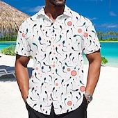 voordelige Dierenprint-Voor heren dier Kikkervisje Overhemd Zomer overhemd Overhemd met knopen Korte mouw Mode-casual Buiten Vakantie Dagelijks gebruik Zomer Lente Strijkijzer 3D-afdrukken shirts met kraag Wit Blozend Roze
