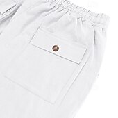 economico Classico-Per uomo Pantaloni di Lino Pantaloni Pantaloni Estivi Pantaloni da Spiaggia Tasca Coulisse Elastico in vita Semplice Comodità Traspirante Vacanza Quotidiano Ferie Hawaiano Boho Nero Bianco