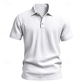 halpa Miesten Klassinen Polo-Miesten Polo Golfpaita liiketoiminta Kausaliteetti Classic Lyhythihainen Muoti Yhtenäinen väri Napit Tasku Kesä Kevät Normaali Musta Valkoinen Laivaston sininen Apila Khaki Vaalean sininen Polo