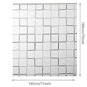 abordables Rideaux de Douche-Douche rideau sous-marin en PEVA avec crochets en plastique imperméable pour la décoration de salle de bain rideaux contemporains transparents motif toile noir et blanc