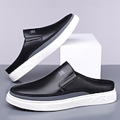 Недорогие Мужские клоги и мюли-мужские белые мюли — стильный дизайн слипонов с коричневыми акцентами, легкие и удобные для повседневной носки, неформальных выходов и путешествий