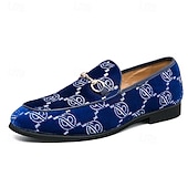 baratos Mocassins-mocassins masculinos de veludo azul bordado com ponta de metal – sapatos elegantes para baile de formatura e festa de formatura