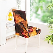 tanie Pokrowiec na krzesło do jadalni-4/6 szt. elastycznych pokrowców na krzesła do jadalni, antypoślizgowych i modnych pokrowców na krzesła do jadalni, prostych geometrycznych nadruków, ochronnych pokrowców na krzesła do wystroju wnętrz,