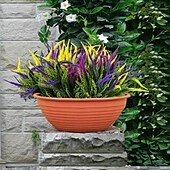 economico Piante e Fiori Artificiali-6 mazzi di fiori artificiali per esterni - piante finte in plastica resistenti ai raggi UV, arbusti e piante finte - fioriere per esterni, da giardino, da finestra, da veranda, per interni (colori