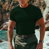 Miesten Puuvillainen T-paita Lyhythihainen Tiukka pyöreä kaula-aukko Kesä Tavallinen Perus Perinteinen Loma Rento / arki Musta Valkoinen Pinkki Top T-paita miehille halpa perus t-paidat-Miesten Puuvillainen T-paita Lyhythihainen Tiukka pyöreä kaula-aukko Kesä Tavallinen Perus Perinteinen Loma Rento / arki Musta Valkoinen Pinkki Top T-paita miehille