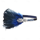 olcso Kiegészítők és még sok más-1920-as évek A nagy Gatsby Flapper fejpánt Gyöngyös karkötő Fülbevaló A nagy Gatsby Toll Retro Csillogó glitter Női Farsang Valentin nap Álarcos mulatság Party estélyi viselet Álarcos mulatság