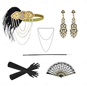 ieftine Accesorii și altele-Anii 1920 Gatsby Bandană Adolescentă Brățări cu Mărgele Cercei Gatsby Pană Retro Luciu Sclipitor Cristale / Strasuri Pentru femei Carnaval ziua îndragostiților Mascaradă Îmbrăcăminte de seară de