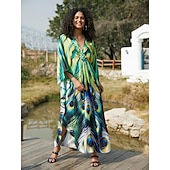 billige Kjoler-Halloween Kjoler Kaftan Stolthet Regnbue Fritid Voksne Dame Halloween Karneval Pride-parade Pride måned Enkle Halloween-kostymer Kle deg opp