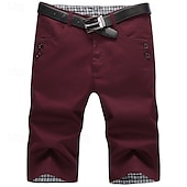 cheap Work Shorts-Men&#039;s Dress Shorts Work Shorts Golf Shorts Pocket Plain Comfort Breathable Knee Length Outdoor Business Sports Casual Black Wine