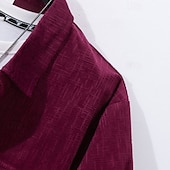 preiswerte Freizeithemden für Herren-Herren Hemd Sommerhemd Freizeithemd Strandhemd Cordhemd Knopfhemd Schwarz Wein Blau Grau Kurzarm Einfach Revers Urlaub Hawaiianisch Fronttasche Bekleidung Polyester Mode Lässig Bequem