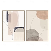preiswerte Abstrakte Gemälde-Ölgemälde handgemaltes abstraktes Ölgemälde Wabi Sabi Wandkunst 2er-Set beige abstrakte Malerei auf Leinwand ein Paar beige Textur Gemälde Wandkunst neutrale abstrakte Malerei Wandkunst Boho