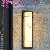 preiswerte Außenwandleuchten-Outdoor-LED-Wandleuchte Liniendesign wasserdichte Beleuchtung Innen Marmor Wandleuchte moderne Schlafzimmer warmweißes Licht 1 Stück