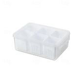 cheap Kitchen Utensils &amp; Gadgets-6-in-1 Refrigerator Storage Bin with Lid - Dust-ProokPreservation &amp; Drainage Box for Onions, Garlic, Fruits&amp;More
