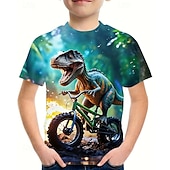 preiswerte Jungen 3D Tiere-Jungen 3D Dinosaurier T-Shirt Kurzarm Sommer Frühling Mode Basic Kinder 4-12 Jahre Rundhalsausschnitt Outdoor Lässig Täglich Normale Passform