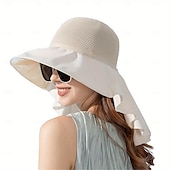 cheap Sun Hats-Women&#039;s Foldable Wide Brim Sun Hat with Neck Flap - UV Protection Cotton Beach Hat for Outdoor Hiking, Picnics &amp; Summer Activities, Hiking Accessory | Foldable Hat | Breathable Fabric, Camping Gear