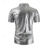 olcso Felsők-Retró 1980-as évek Póló Ing Diszkó Fényes latex patent Fémes Férfi Mindszentek napja Farsang Pride Parade Büszkeség hónapja Felnőttek Ing Nyár