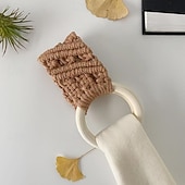 economico Tende macrame e stringa-Anello per asciugamano in crochet boho regalo per la festa della mamma supporto per asciugamano in macramè da cucina anello porta asciugamani in macramè anello per asciugamani da appendere in crochet