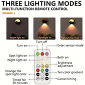 baratos Luzes decorativas-Luz de parede com sensor de movimento LED, luz noturna recarregável para quarto, corredor, escada, armário, decoração, presente de Natal