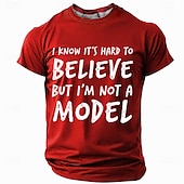billige Morsomme T-skjorter for menn-Herre Morsom Slang T skjorte Kortermet T skjorte 3D-utskrift Crew-hals Skjorte Mote Daglig Fritid Gate Avslappet Daglig Svart Rød Blå Sommer Vår Klær S M L XL XXL XXXL 4XL