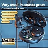 cheap Telephone &amp; Business Headsets-Mini Wireless Earbuds for Small Ear Canals and Side Sleepers Sleep Invisible Headphones Bluetooth Noise Cancelling Waterproof Tiny Wireless Earphones with Charging Case