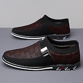 billige Uformelt-svarte slip-on joggesko for menn med teksturert design – komfortable sko for fritids- og hverdagsbruk