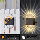 cheap Outdoor Wall Lights-2/4 Pcs Solar Fence Wall Lights Outdoor Waterproof  Gaeden Lights for Yard Deck Garden Patio Lighting Decoration