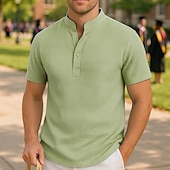 economico Camicie Popover da Uomo-Per uomo Camicia di laurea Maglietta da laureato Maglietta della classe del 2025 Maglia Senior Camicia popover Camicia Estiva Nero Bianco Rosa Blu marino Blu Manica Corta Classico Colore Solido