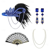 billige Tilbehør og mer-1920-tallet Den store Gatsby Flapperpannebånd i 1920-stil Den store Gatsby Fjær Kontor / Bedrift Glitrende glitter Krystall / Rhinstein Kostyme Dame Karneval Valentinsdag Maskerade Festkveldsklær