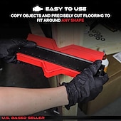 abordables Herramientas y decoración del hogar-Herramienta de calibre de contorno, herramienta de forma y contorno de calibre superior para esquinas y contornos, herramientas de bricolaje para carpintería, herramienta de medición multifuncional de forma irregular