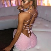 levne Bodycon Club Dresses-dámské pouzdrové šaty společenské šaty krátké minišaty šampaňské zlaté modré bez rukávů čistá barva bez zad nařasené jaro léto studené rameno personalizované stylové horké párty slim 2023 s m l xl xxl