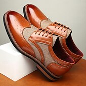 abordables Officiel-Chaussures derby brogue en similicuir beige pour homme – des chaussures de bal sophistiquées pour des célébrations élégantes