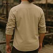 olcso Felsők-Középkori Reneszánsz 17. század Ing Kalóz Viking Egyszínű Jelmez Férfi Mindszentek napja Farsang Alkalmi / Napi Reneszánsz Vásár LARP Felnőttek Ing Tavaszi nyár